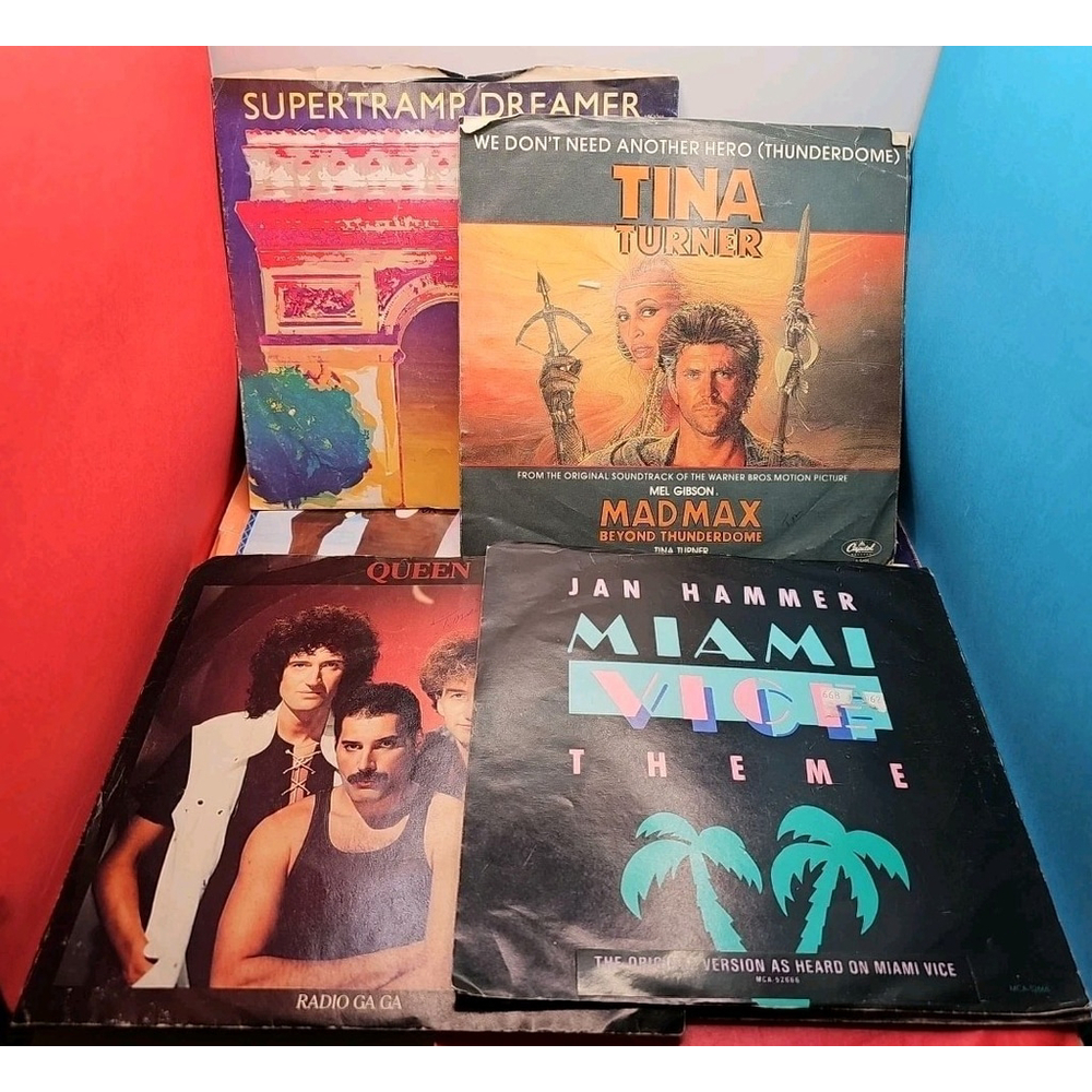 Lot Of 25 Vinyl 7" 45RPM Mostly 70's & 80's Rock & MoTown